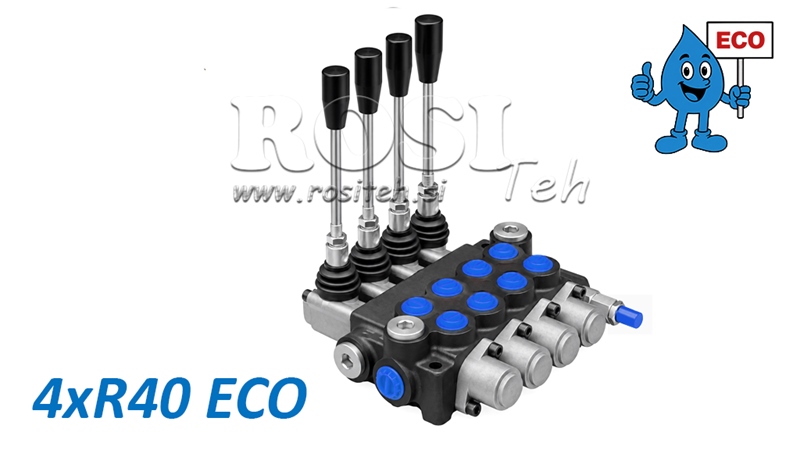 HIDRAVLIČNI ROČNI VENTIL – RAZVODNIK 4-SEKCIJSKI 4xR40 ECO