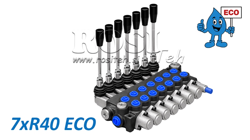 HIDRAVLIČNI ROČNI VENTIL – RAZVODNIK 7-SEKCIJSKI 7xR40 ECO