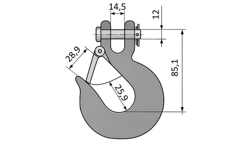 HOOK WITH SAFETY LATCH - 3000 KG