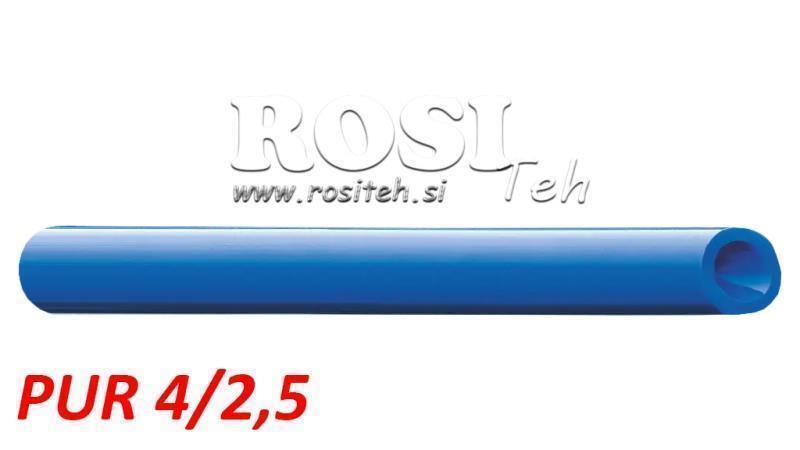 PU 4/2.5 PUR BLÅ LUFTSLANGE POLYURETHAN