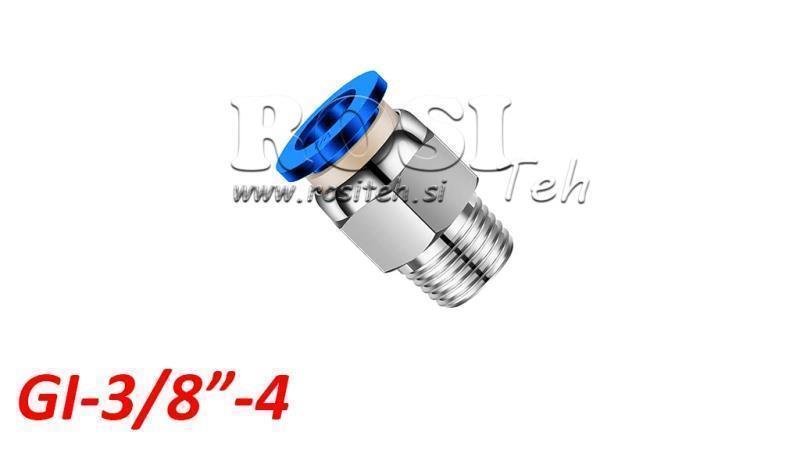 CONECTOR RETO DE PLUG PNEUMÁTICO TPA COM ROSCA GI-038-4