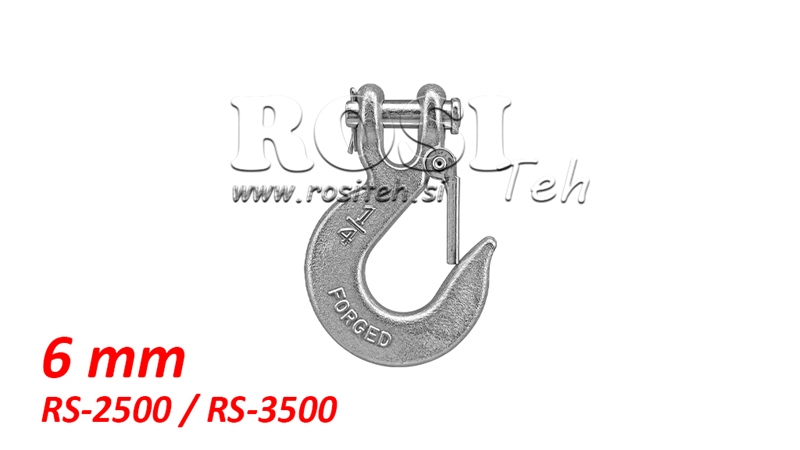 HOOK WITH SAFETY LATCH - 1/4