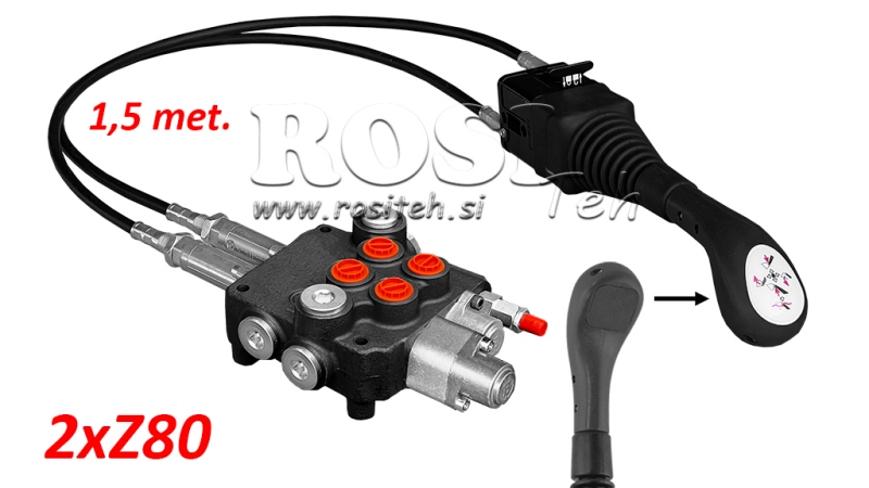 JOYSTICK ΧΩΡΙΣ ΚΟΥΜΠΙ - ΚΑΛΩΔΙΟ BOWDEN 1,5 m + ΥΔΡΑΥΛΙΚΗ ΒΑΛΒΙΔΑ 2xZ80 + ΛΕΙΤΟΥΡΓΙΑ ΠΛΕΥΣΗΣ