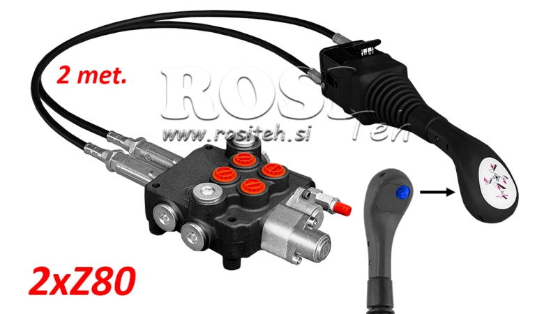 JOYSTICK 1x ΚΟΥΜΠΙ - ΚΑΛΩΔΙΟ BOWDEN 2 m + ΥΔΡΑΥΛΙΚΗ ΒΑΛΒΙΔΑ 2xZ80 + ΛΕΙΤΟΥΡΓΙΑ ΠΛΕΥΣΗΣ