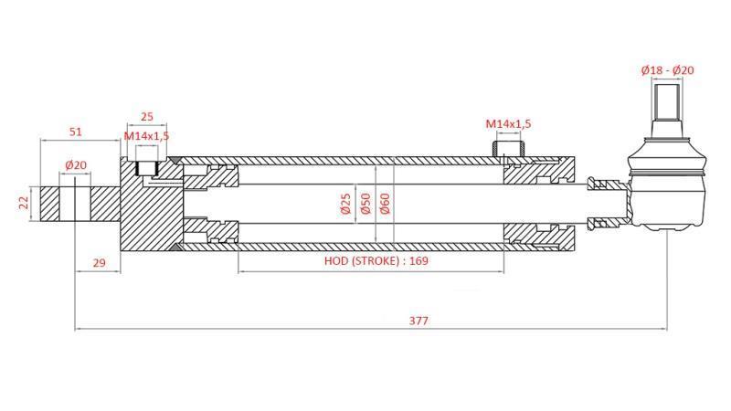 HYDRAULICKÝ ŘÍDICÍ CYLINDR STEJNÝ OEM-176.6354.4/01