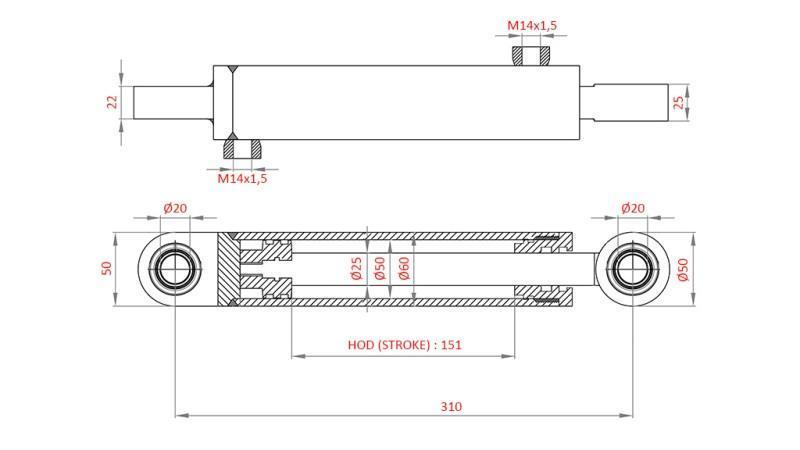 HYDRAULISK STYRINGSCYLINDER FIAT-NEW HOLLAND OEM-5189995