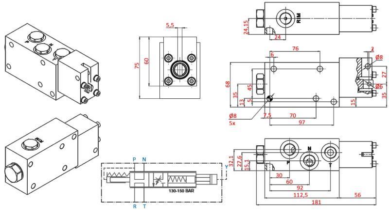 HIDRAULIKUS PROPORTIONÁLIS TRAKTOR FÉK SZELEP MECHANIKUS