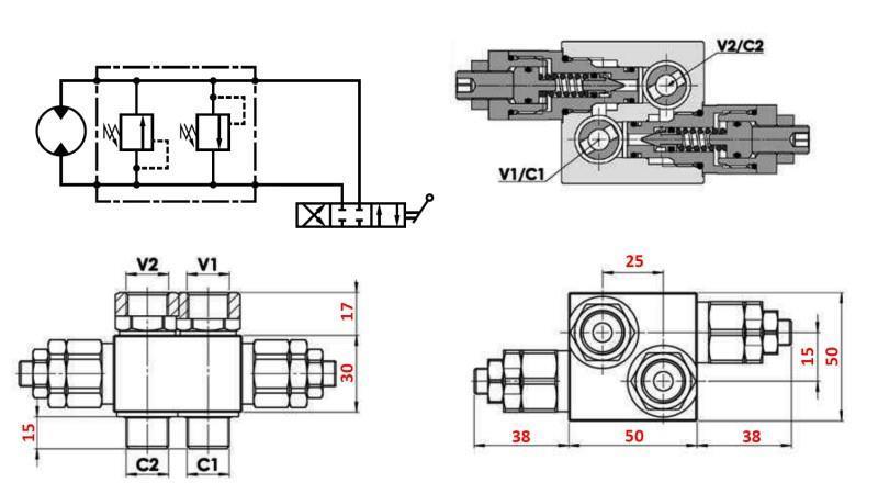 HYDRAULIC PRESSURE REGULATOR 20-130 BAR FOR HYDROMOTOR MM