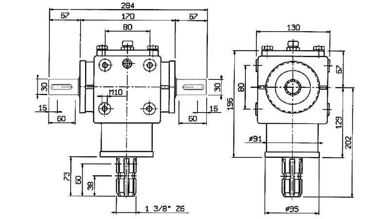 KULMAKÄYNTI PTO-R20T 1:2 (25HP-18kW)
