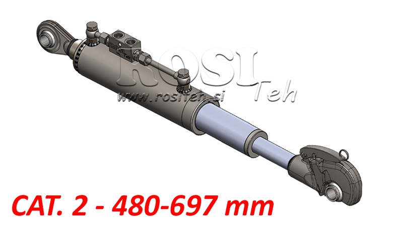 TELESKOPISCHER HYDRAULISCHER AUTOMATIK-OBERLENKER - CAT. 2 (45-95 HP) - 480-697 mm (25,4 mm)