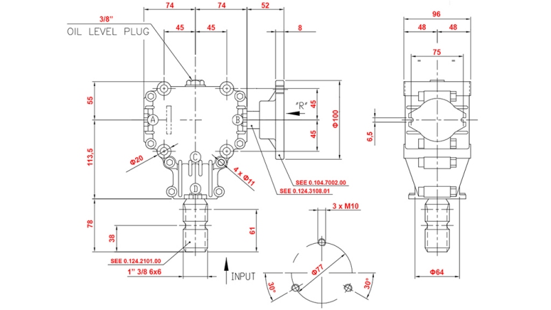 ANGLE GEAR FOR CIRCULAR RIGHT