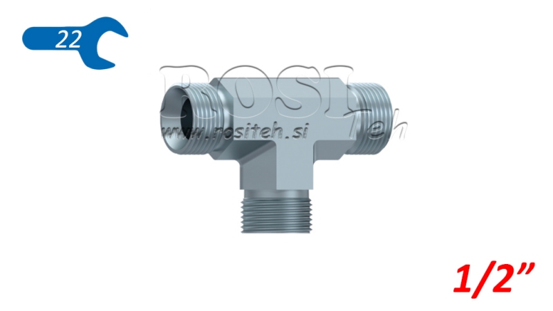 HYDRAULIC T PIECE BSP MALE-MALE 1/2