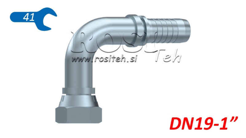 HYDRAULISK FORBINDELSE BSP HUN ELBOW 90° DN19-1