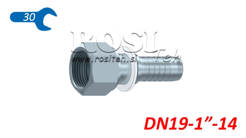 HYDRAULIC FITTING DKORFS FEMALE DN19-1 -14