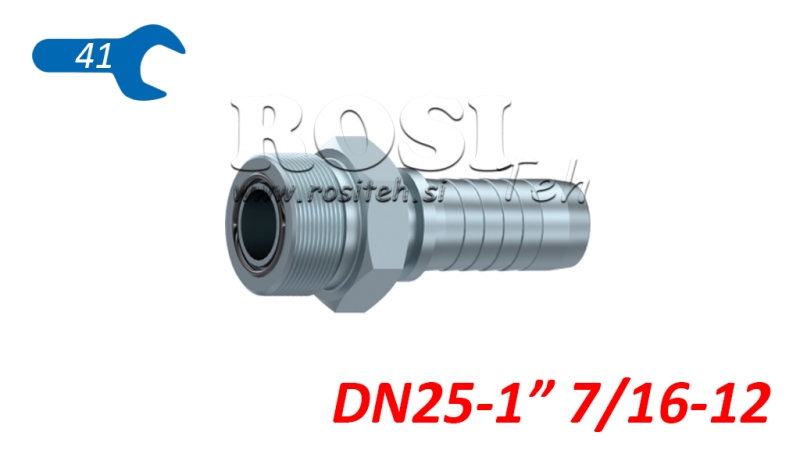 HYDRAULIC FITTING AGORFS MALE DN25-1 7/16-12