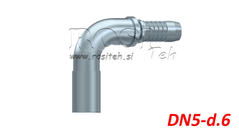 CONECTOR HIDRÁULICO MANGUEIRA CURVA DE TRANSIÇÃO 90° DN5-d.6