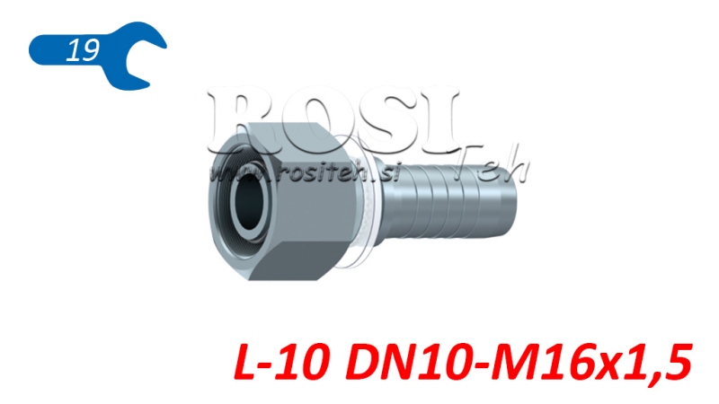 HYDRAULIC FITTING DKOL 10 L FEMALE DN10-M16X1.5