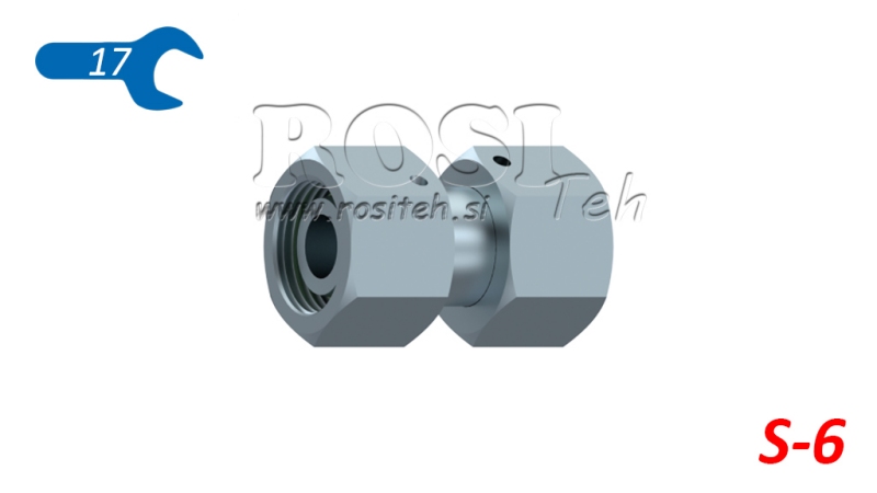 ZŁĄCZE HYDRAULICZNE Z PODWÓJNĄ NAKRĘTKĄ OBROTOWĄ (6S) M14X1,5