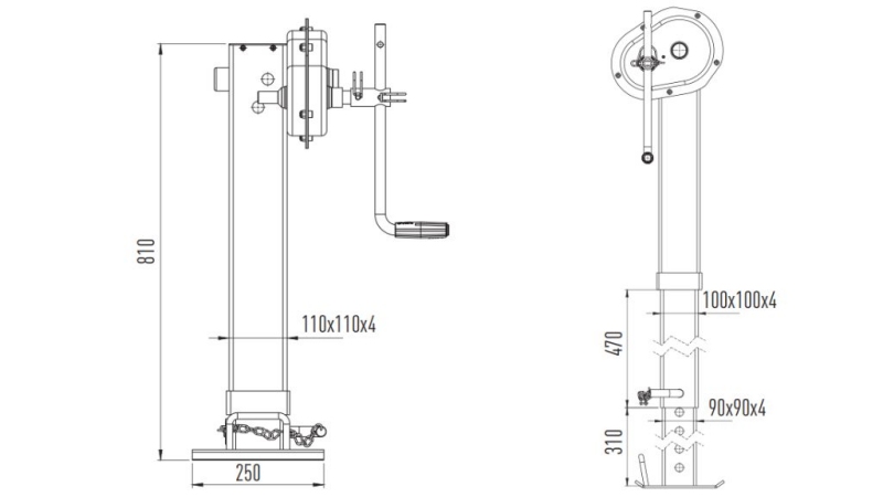 GEWINDE STÜTZBEIN 400mm - 10.000kg