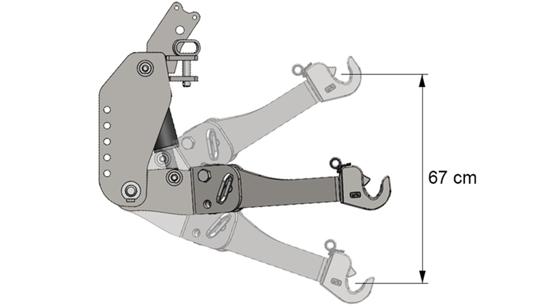 FRONT HYDRAULIKK UNIVERSAL KIT CAT. 2 FOR TRAKTOR 1500 KG - RØD (RAL 3000)