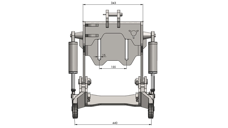 UNIVERSAL KIT FRONT HYDRAULICS CAT. 1 - PROFI STANDARD FOR TRACTOR 800 KG (RAL OF YOUR CHOICE)