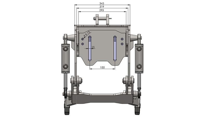UNIVERSAL KIT FRONT HYDRAULICS CAT. 1 - PROFI STANDARD FOR TRACTOR 800 KG (RAL OF YOUR CHOICE)