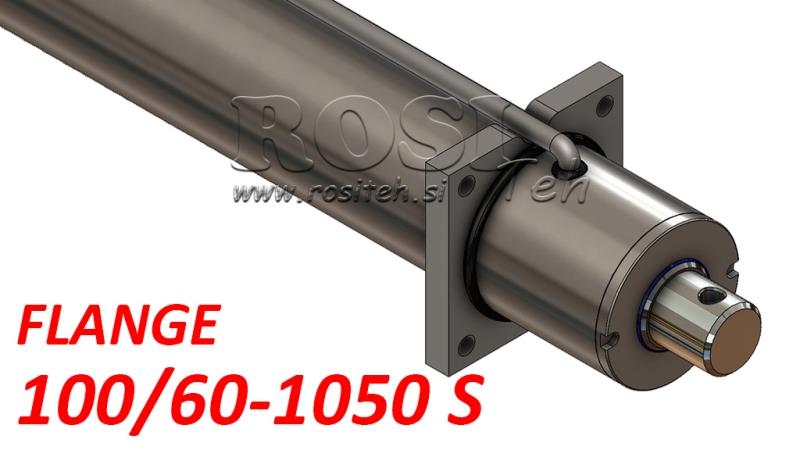 hydraulický válec s montážní deskou a trubkami 100/60-1050