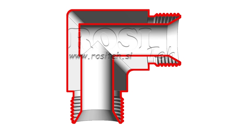 HYDRAULICKÝ L OTOČNÍK 90° BSP KRÁTKÝ MUŽSKÉ-MUŽSKÉ 3/4