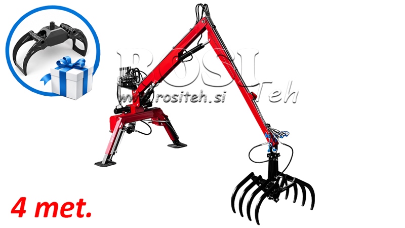 CARICATORE IDRAULICO PER TRACTOR CON FORCHE HUT 4 MET. (+7 SEZIONE)
