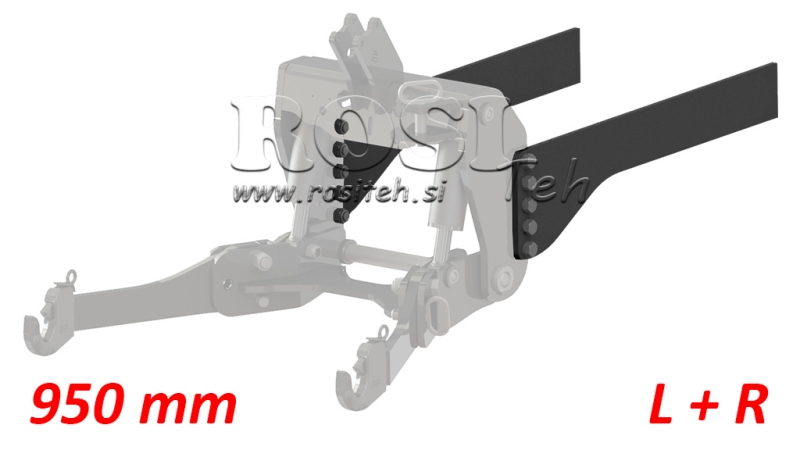 UNIVERZÁLIS RÖGZÍTŐKONZOL TRAKTOR ELSŐ HIDRAULIKÁHOZ CAT. 2 & CAT. 3 (950 mm)