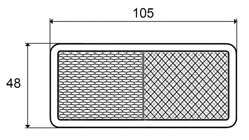 PROSTOKĄTNE ODBLASKI POMARAŃCZOWE 105X48 (10SZT)