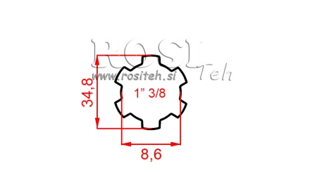 ADAPTATEUR CARDAN 1-3/8 STANDARD (500 mm)