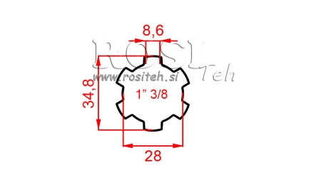 KARDANSKI NASTAVEK 1-3/8 STANDARD (200 mm)
