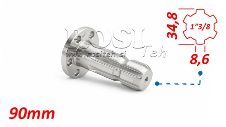 P.T.O. ADAPTER MED FLANGE 6 HÅL  1 3/8
