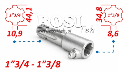 ADAPTER P.T.O. Z PINEM od 1”3/8 do 1”3/4