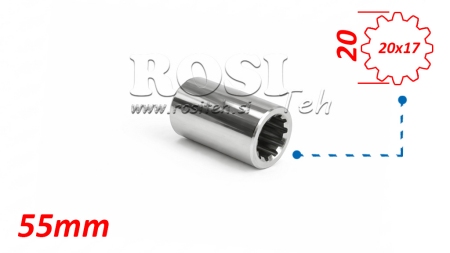 PTO ADAPTER BUSH 20x17 (12 SPLINES) (55 mm)