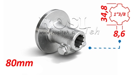 KARDANADAPTER FLANTSIGA JA TAPIGA 1-3/8 (80 mm)