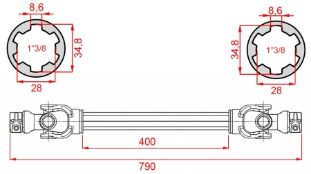 ECO KARDANOVÝ HRIADEĽ 790mm 35-60HP ŠTANDARD