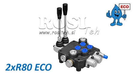 HIDRAVLIČNI ROČNI VENTIL – RAZVODNIK 2-SEKCIJSKI 2xR80 ECO