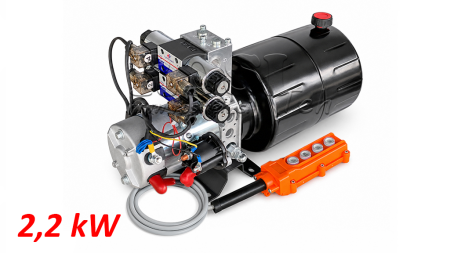 MINI HYDRAULIC POWER-PACK UNIT 24V DC - 2.2KW = 2.1CC - 8 LIT - 2X DOUBLE-ACTING UNIT (METAL)