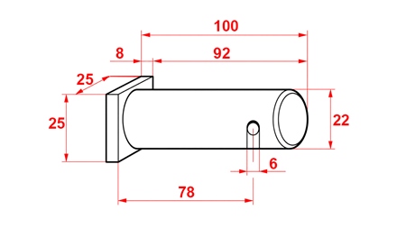 BOLT MED SPLINT 22X90