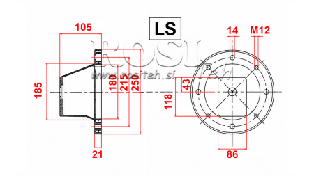 HYDRAULIC FLANGE LS252 (EM2,2-4 KW/GR.2)