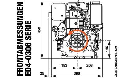 diesel motor 306cc-4,5kW-3.600 U/min-H-KW25x63-ročni zagon