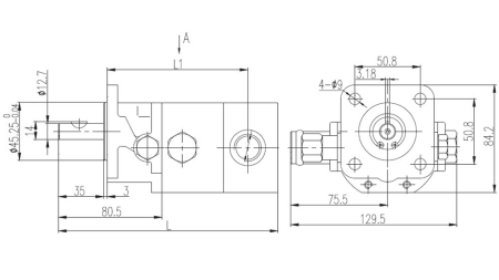 HYDRAULISK HI-LO PUMPE 16GPM 12.9 CCM + 4.1 CCM HØYRE