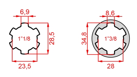 ΑΝΤΑΠΤΟΡΑΣ ΚΑΡΝΤΑΝ ΑΠΟ 1-3/8 ΣΕ 1-1/8 (140 mm)