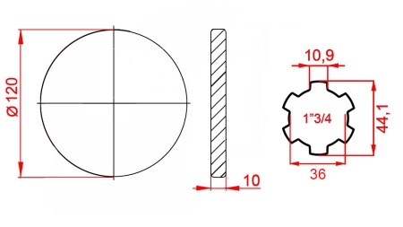 KARDANSKI NASTAVEK S PRIROBNICO 1-3/4 (120 mm)