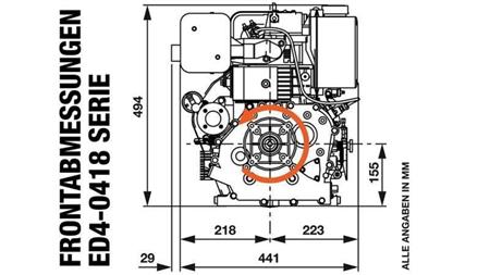moteur diesel 418cc-7.83kW-10.65HP-3,600 RPM-E-KW25.4x88-démarrage électrique