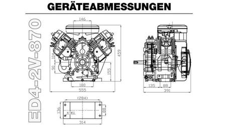 dízelmotor 870cc-15.2kW-3,600 RPM-V-E-KW25.4 (1 inch)x78.8-elektromos indítás
