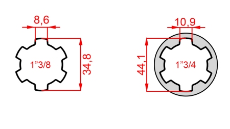 KARDANSKI NASTAVEK iz 1-3/4 na 1-3/8 (165 mm)