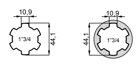 P.T.O. ADAPTER 1''3/4 to 1''3/4